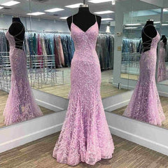 Gorgeous Mermaid Lilac Prom Dress with Embroidery