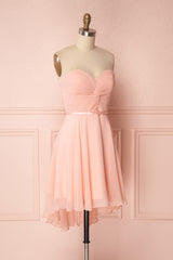 Peach Sweetheart Twist-Front Short Bridesmaid Dress
