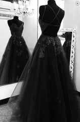 Black tulle lace prom dress tulle formal dresses