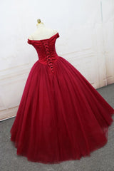 Off the Shoulder Red Ball Gown