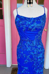 Royal Blue Mermaid Prom Dress with Appliques