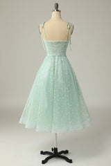 Light Green A Line Tulle Prom Dress