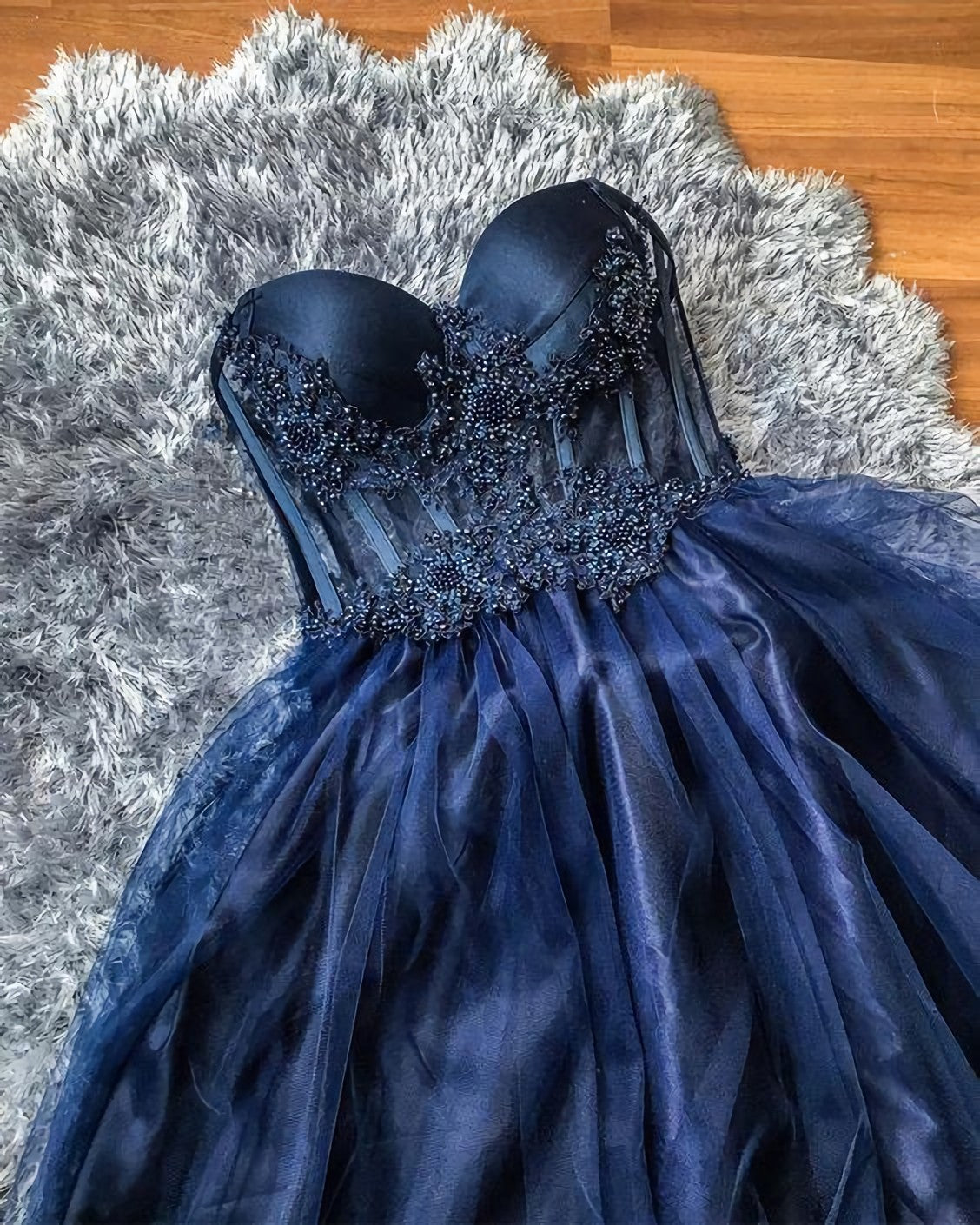 Prom Dress, Ball Gown Formal Dress, Evening Gown Navy Blue Evening Dress