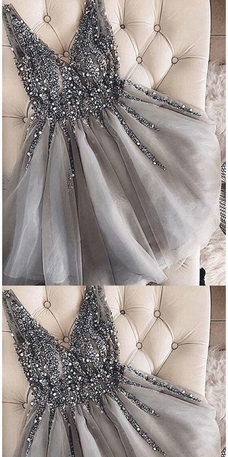 Grey Short Formal Homecoming Dresses