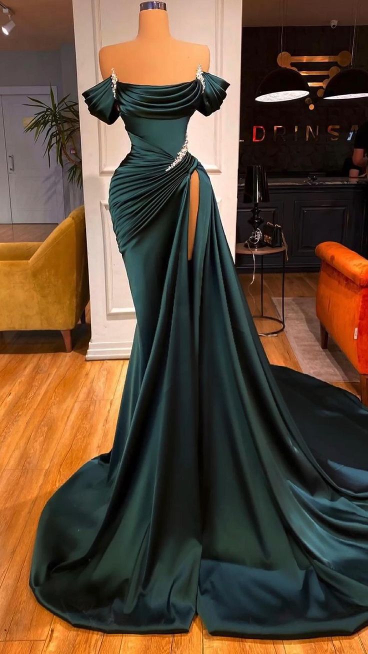 Fashion Green Evening Dress, Long Prom Dresses