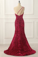 Fuchsia Sequin Long Prom Dress