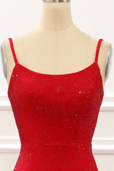 Red Mermaid Long Prom Dress With Beading