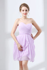 Short A Line Ruffle Strapless Homecoming Dresses