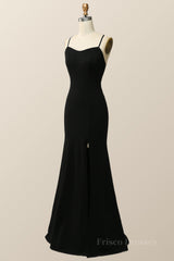 Simply Black Mermaid Long Dress with Slit