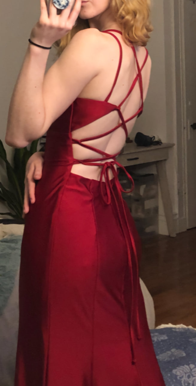 Spaghetti Straps Mermaid Long Prom Dress