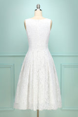 White V Neck Lace Dress